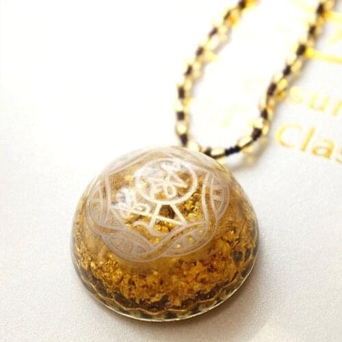 AURA REIKI 2019 Hot Orgonite Pendant Necklace Improves Emotional Health Aura Necklace For Women Pendulum Necklaces Gift