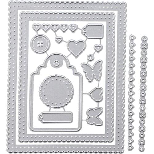 Butterfly Heart Button Frame Metal Cutting Dies StencilS For DIY Scrapbooking Decorative Embossing Suit Paper CardS Die Cutting