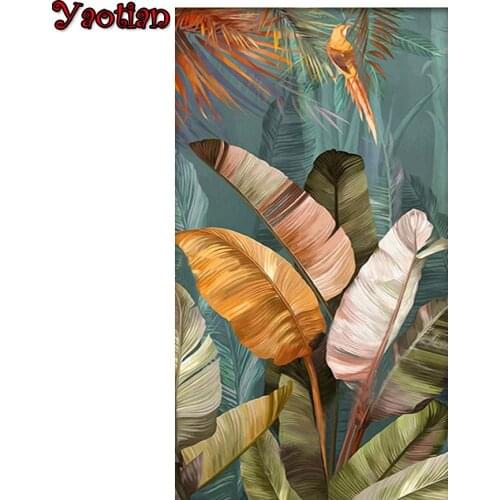 Banana Leaf diamond painting full drill square round diamond embroidery plant still life big size mosaic puzzle home decoration