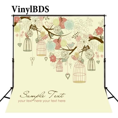 VinylBDS Photography Background Tree And Birdcage Backdrops Children Photo Background Customize Seamless Photo For Studio