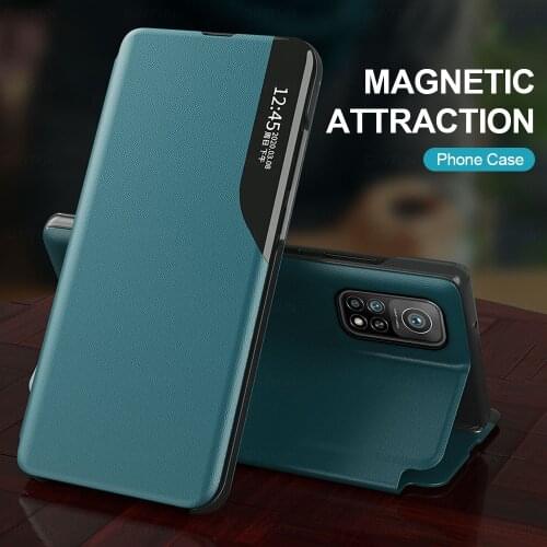 Smart View Window PU Leather Flip Cover For Xiaomi Mi 10T Pro Magnetic Phone Case For Xiaomi Mi 10 T 6.67inches Shockproof Coque