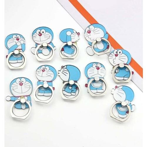 Cartoon Character Phone Holder Ring Mobile Phone Stand Blue Cat Rotate 360 Degrees Finger Phone Ring Holder Support Celular
