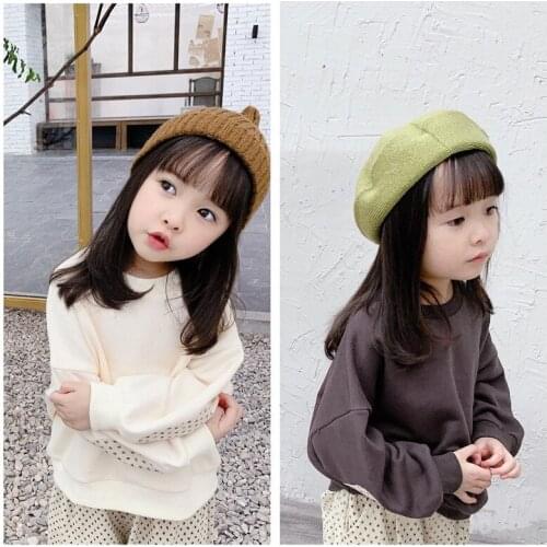 Baby Girl Sweatshirt Korean Loose Patch Long Sleeve Sweatshirt For Toddler Girl 2 3 4 5 6 7 Years Children Hoodies Autumn New