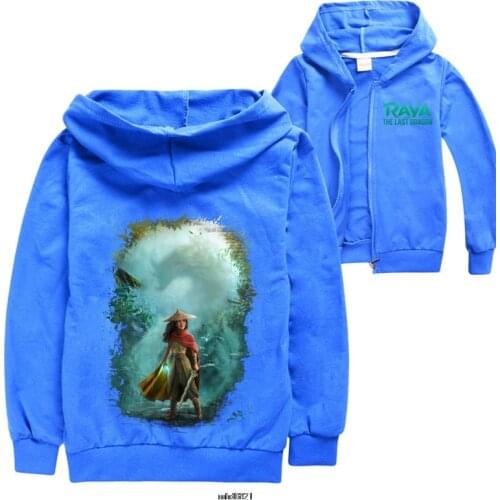 Kids Zipper Pullover Coats Childre Clotning Raya and The Last Dragon Teenager Thin Jackets Boys Girl Fashion Long Sleeve Outwear