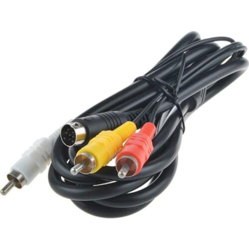 FZQWEG 9Pin For Sega Genesis 2 Audio Video AV Cable Cord RCA Cable for Mega Drive MD 2