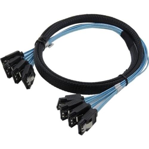 2 Kinds SATA III Cable 12Gbps 7pin Female Straight To Straight Angle Female Data Cable with Locking Latch 0.5m 1m Blue