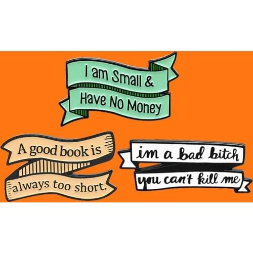 Creative Banner Enamel Pins Funny Metal Cartoon Brooch Backpack Hat Collar Lapel Badges Men Women Fashion Jewelry Gifts