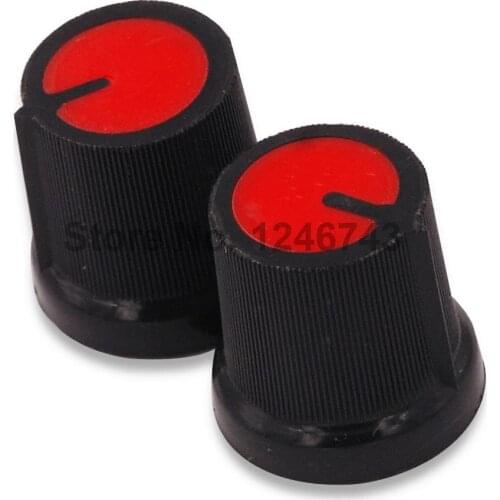 10PCS WH148 knob Plastic Potentiometers Knob for Single Double Potentiometers Switch Cap 14.5X15mm Handle 6MM AG3 Red