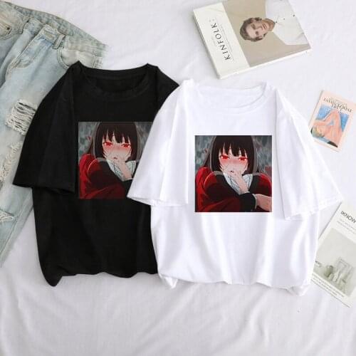 Summer Kakegurui Yumeko Jabami punk female T-shirt anime Harajuku fashion loose plus size casual cartoon hip hop women clothing