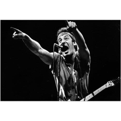 Best Nice BRUCE SPRINGSTEEN MUSICIANS Silk Poster Living Room Canvas Posters Bedroom Silk Decorative Posters Cloth Fabric Poster