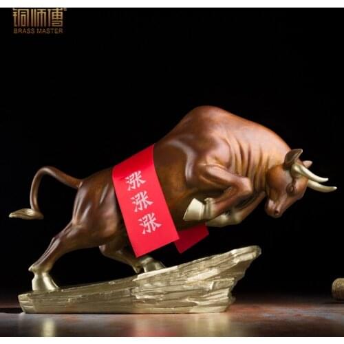 The copper master copper ornaments "stock market cattle", Home Furnishing Crafts Ornament