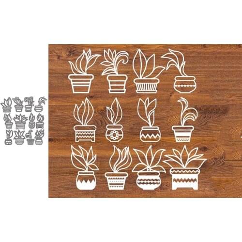 Metal Cutting Dies Potted plants for DIY Scrapbooking Album Paper Cards Decorative Crafts Embossing Die Cuts