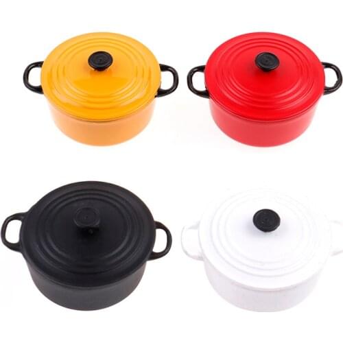 Mini Pot Boiler Pan 1:12 Dollhouse Miniature Kitchen Utensils Cooking WareDoll House Accessories Play Kitchen Toy