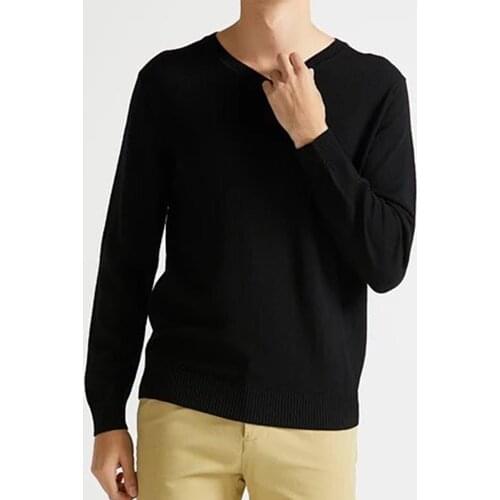2020 Luxury Black V-Neck Wool Sweaters Highly Selected 100% Extra Fine Merino Wool From Australia Autmun Winter Warm Sweater Men