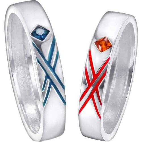 New DARLING in the FRANXX Ring Couple 925 Silver Rings Cosplay Gift Daily Anime Size 7 / 10