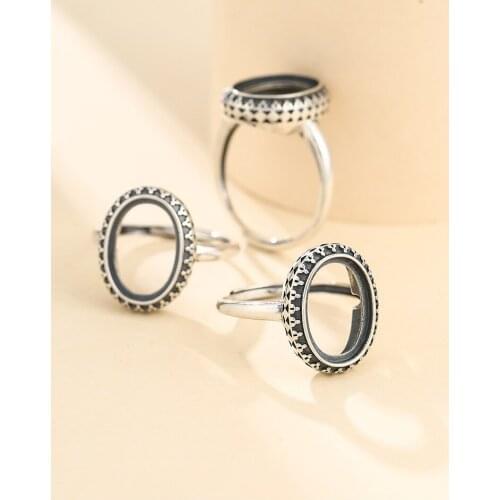 10*14mm 925 STERLING SILVER MEN Women Semi Mount Bases Blanks base blank Pad ring Setting jewelry findings diy A5980