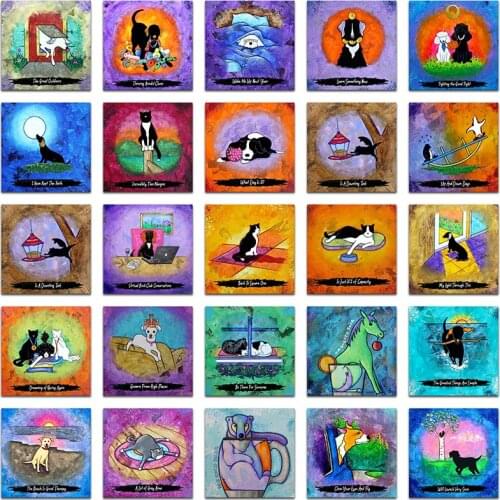 5D Full Square Diamond painting embroidery Cross stitch Animals Dog cat horse penguin bear 3D DIY Round Drill Drawing mosaic 498