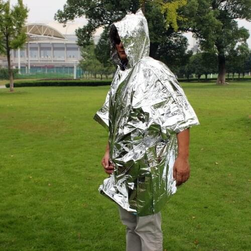 Outdoor Camping Trekking Fishing Professional Equipment First Aid Poncho Rescue Raincoat Heat Preservation Emergency Rainwear