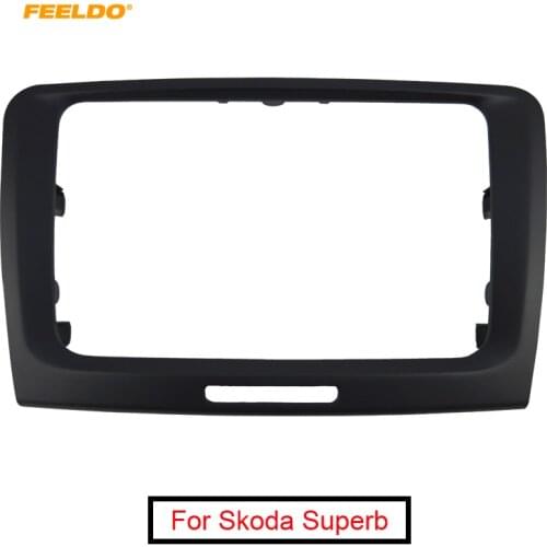 FEELDO 1Pc Car Radio Fascia Frame Panel Dash Mount Kit Adapter Trim For Skoda Superb 2008-2015