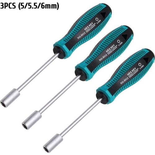 3pcs/ set) 5mm 5.5mm 6mm Socket Screwdriver Hex Wrench Repair Tool Socket Wrench Nut Driver Hexagonal Screw Driver Hex Key
