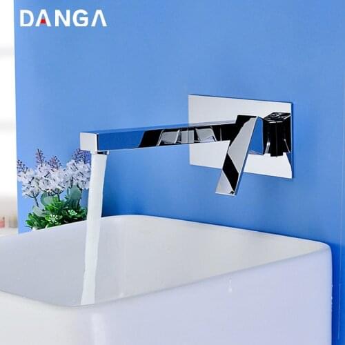 Basin Faucets Bathroom Sink Tap Brass Bathtub Mixer Wall-mounted Hotel Household Mixed Water Tap Single Handle Washbasin Faucet