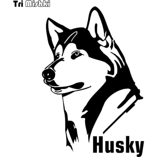 Tri Mishki HZX333# 20*13.6cm husky on board car sticker auto funny car stickers