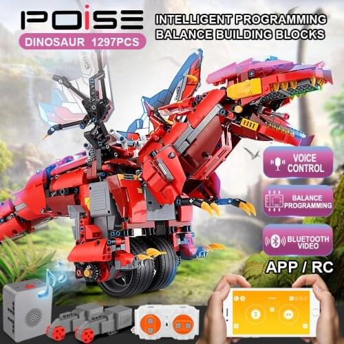 Mould King High-Tech RC Balance Dinosaur Dragon Knight Roadster Electric Robot Building Blocks Kids DIY Bricks Toy Gifts