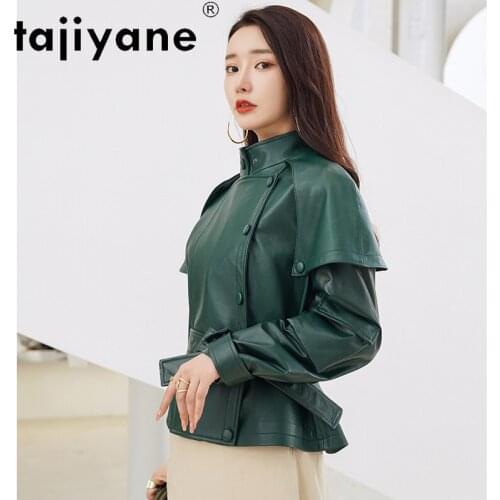 Womens Made Jacket of Genuine Leather 2021 Autumn Woman Real Sheepskin Jackets Female Long Coat Mujer Chaqueta TN458