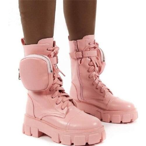 Female European American Martin boots high-top color thick bottom women shoes lace bowknot bandage kawaii shoes loli cosplay