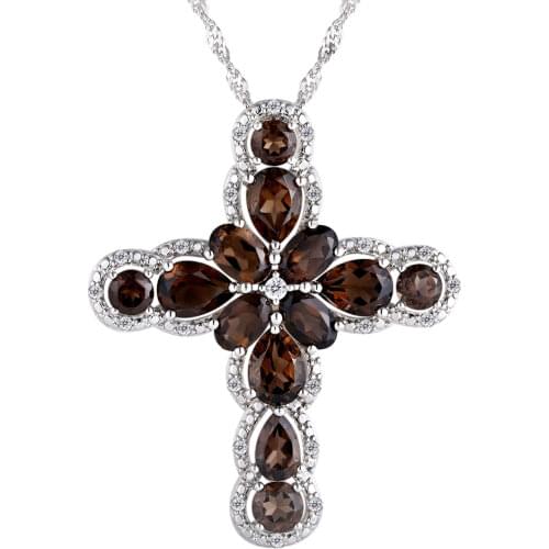 GZ ZONGFA High Quality Jewelry Women Fashion Red Gemstone 925 Sterling Silver Chain Women Pendant Necklace