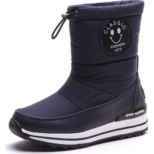 Fashion winter Parent-child snow boots Comfort non-slip waterproof zipper women ankle boots Platform warm female cotton shoes
