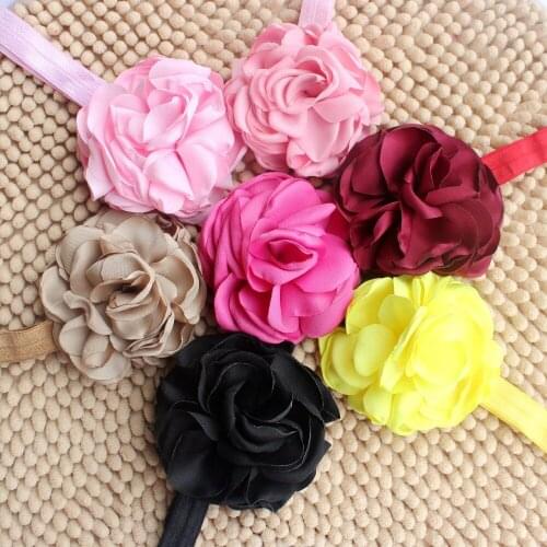 10PCS/lot new baby infant headband rosette burned hesadbands chiffon flower women hair wear