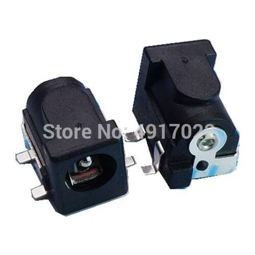 10pcs SMD DC-005 DC-050 DC Power Jack Socket Connector DC005 5.5*2.1mm / 5.5*2.5mm 2.1 / 2.5 socket Round the needle Black Color