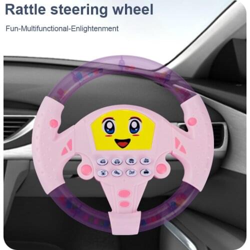 2 Colors Childrens Mini Simulation Steering Wheel Toy Funny Driving Emulator Educational Pretend Car Driving For Baby Kids