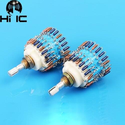 1pcs 23 Step Potentiometer 10K/50K/100K/250K/500K Two-Channel Volume Potentiometer Amplifier Volume Control
