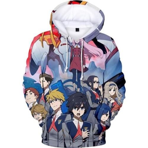 Darling In The Franxx 3D Hoodies Popular Anime 3D Print Hoodies Leisure Mens Womens Sweatshirts Neutral Street Clothes