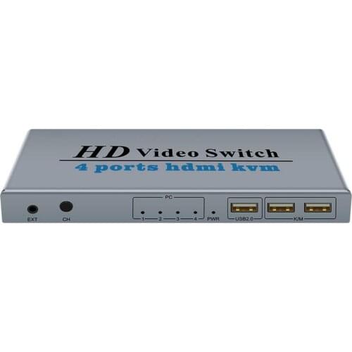 4 In 1 KVM Switch 4 Ports HDMI-compatible For 2 Computer Share Monitor For 4 Computers Share One Monitor USB1.1 USB2.0