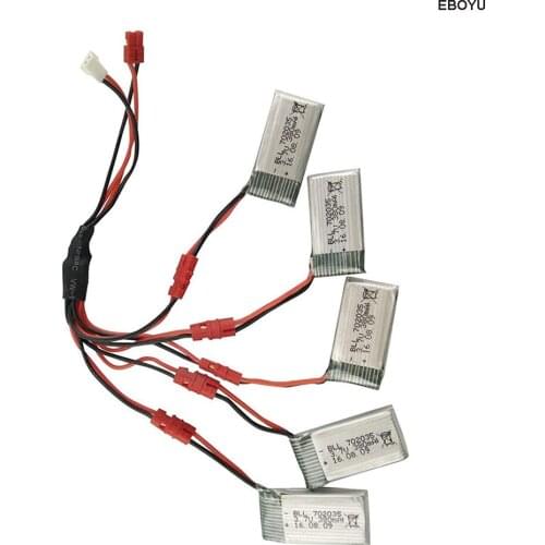 5pcs * 3.7V 380mAh Lipo Baterry + 2 to 5 Charger Cable for Syma X5A-1 X15 X15C X15W RC Quadcopter Drone