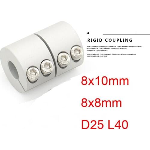 8x8mm 10 D25 L40 aluminum rigid coupling solid coupling servo motor engraving machine butt-muff coupling large torque coupler