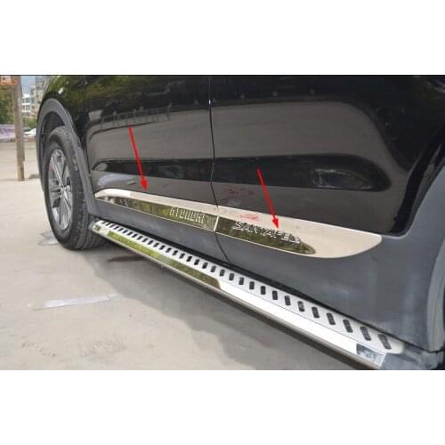 ABS plating/stainless steel body decorative strip by anti-scratch protection Car styling For Hyundai SantaFe 2013-2017
