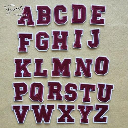 English Alphabet Letter Mixed Embroidered Iron On Patch For Clothing Cartoon Animals Badge Paste For Clothes Bag Pant Sewing