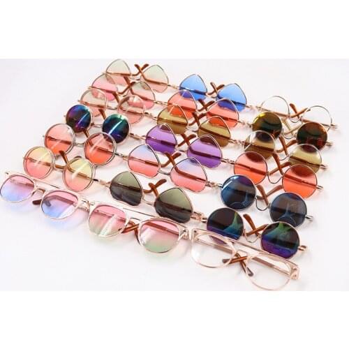 Blythes doll glasses special fashion super cool sunglasses metal frame transparent glasses color film glasses and other doll