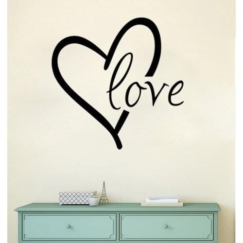 Decorative Vinyl Wall Stickers Poster for Bedroom Cute Love Symbol Vinyl Mural for Living Room LX282