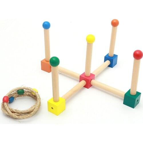 Wooden Ring Toss Game Kids Montessori Toys for Hand-Eye Coordination Exercises Educational Equipment Parent-Child