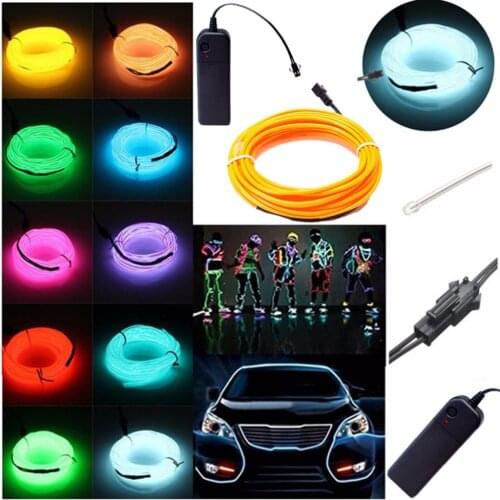 Energy Saving And Environmental-friendly Flexible Neon LED Light Glowing EL Wire Strip Tube Car Dance Party Decoration