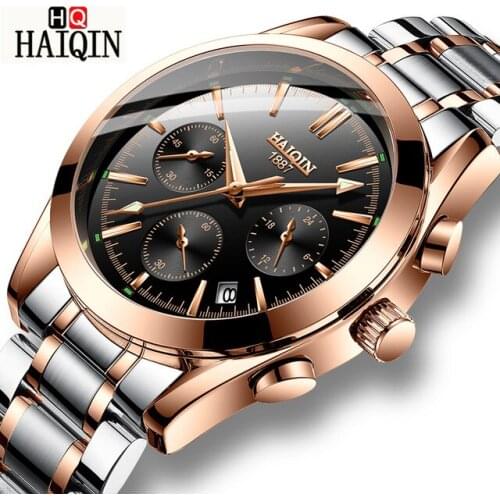 HAIQIN Mens Gold Watch