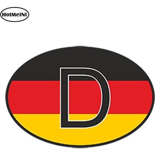 HotMeiNi 13cm x 9.1cm Car Styling D Germany Country Code Oval With German Flag Car Sticker Helmet Waterproof Trunk Accessories