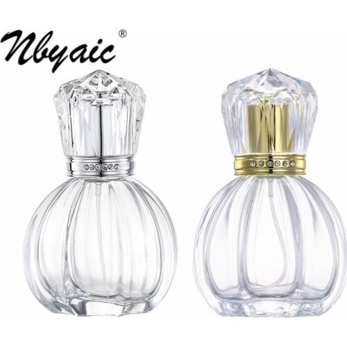 Nbyaic Exquisite 50ml perfume sub-bottling large-capacity perfume spray bottle high-end glass pumpkin shape empty bottle 1PCS