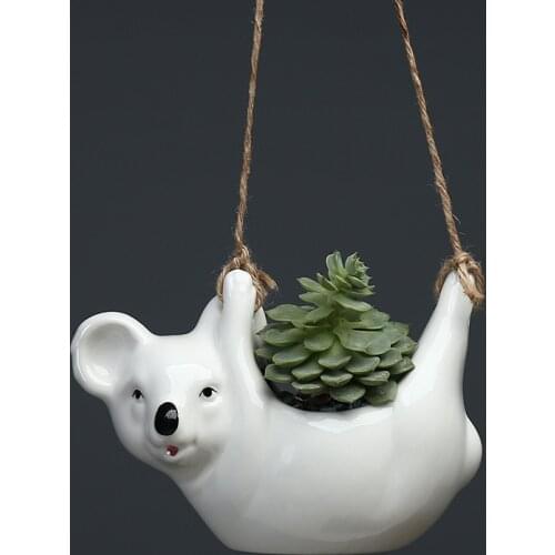 Ceramic Koala Shape Flower Pot Home Living Room Coffee Table Flower Arrangement Flower Pot Potted Home Decoration Ornaments