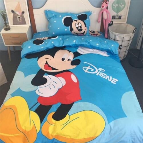 Disney Mickey 100% cotton Bedding Set Cartoon cars Lovely Couple Single Twin Size Children Duvet Cover bed linen sheet boy girl